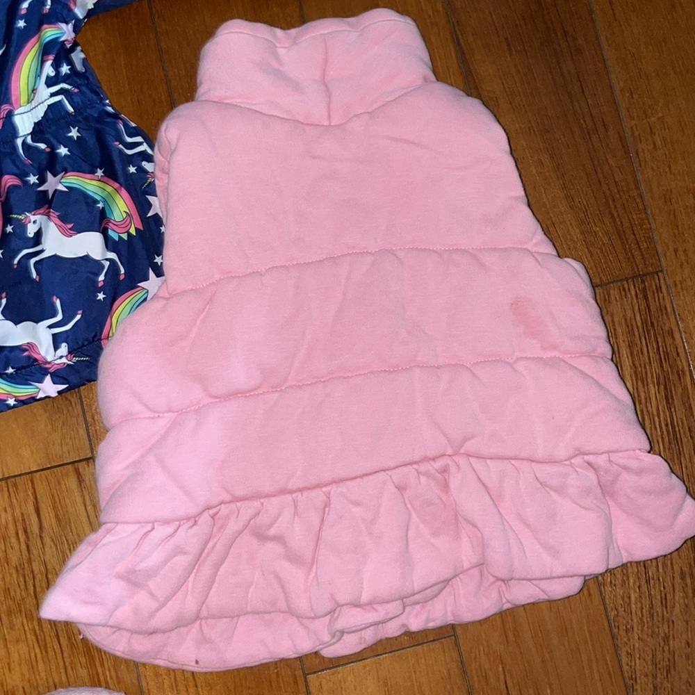 Baby Gap Soft Pink Quilted Vest Calvin Klein faux fur vest unicorn jacket 12 mo - Picture 5 of 9